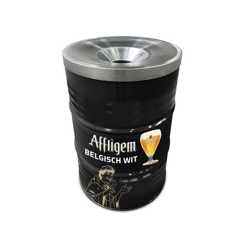 Barrel Bin Big Black with Flame Retardant Lid | 200 Liter Bin