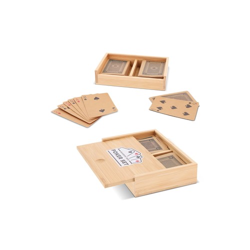 Playing card set in bamboo box