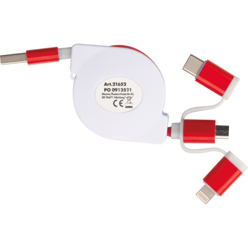 Extendable charging cable with 3 plugs Extendable charging cable with 3 plugs