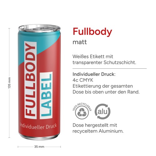 Energy Drink, suikervrij, 250 ml, Fullbody (mat)
