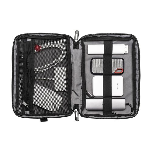 Tech organiser in recycled 600D jacquard polyester (R-PET inner lining)