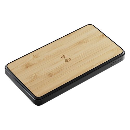 10,000mAh Power Bank and wireless charger in bamboo and recycled plastic - Zap 10,000mAh Power Bank and wireless charger in bamboo and recycled plastic - Zap