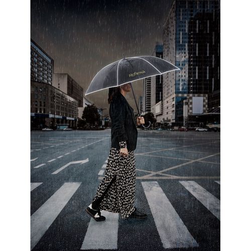 FINNLEY. Paraguas de 68 cm de poliéster reciclado (100 % rPET) pongee 190T, resistente al viento