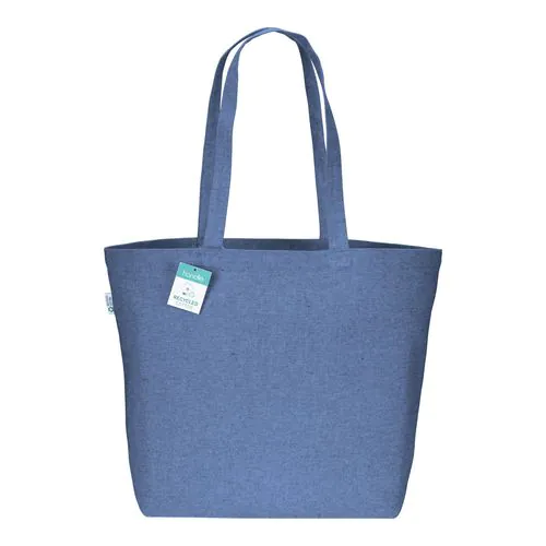 280g/m2 recycled cotton shopping bag, long handles and gusset