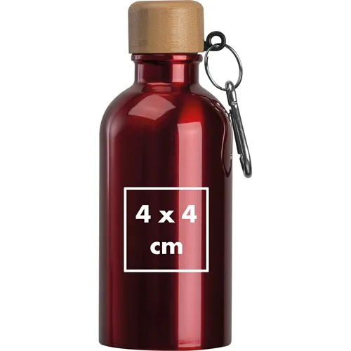 Stainless steel drinking bottle with carabiner, 400ml