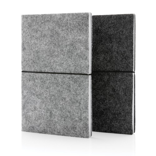 Cahier A5 à couverture souple en feutre recyclé certifié GRS Cahier A5 à couverture souple en feutre recyclé certifié GRS