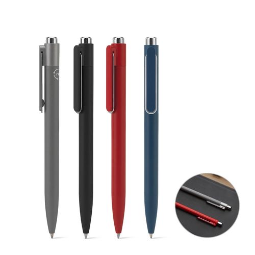 KYLIE. Penna a sfera in alluminio (riciclato al 94%) con clip innovativa