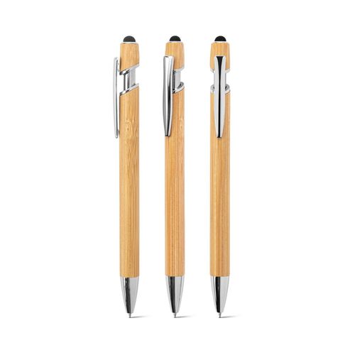 NEIL BAMBOO. Penne a sfera in bambù, con dettagli inalluminio cromato NEIL BAMBOO. Penne a sfera in bambù, con dettagli inalluminio cromato