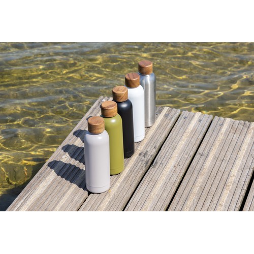 Wood RCS certified recycled stainless steel vacuum bottle Wood RCS certified recycled stainless steel vacuum bottle