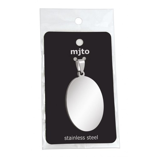 PENDENTIF OVALE GRAND D'ACIER 28x43mm