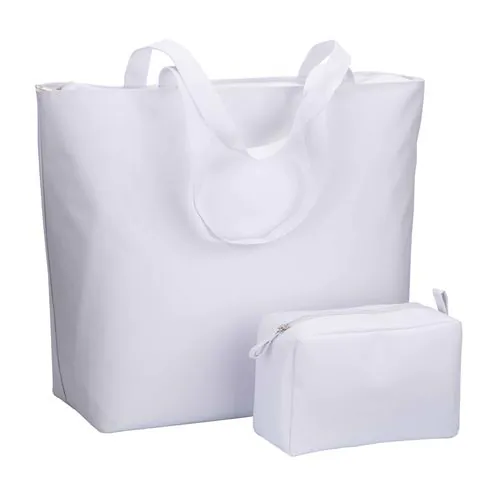 300D polyester beach bag with long handles and zip closure 300D polyester beach bag with long handles and zip closure