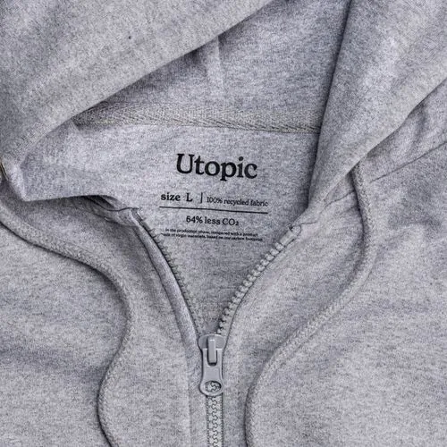 Tejido 100% regenerado. Sudadera unisex con capucha