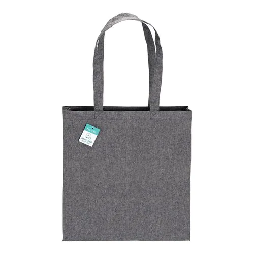 190 g/m2 recycled cotton shopping bag, long handles and gusset