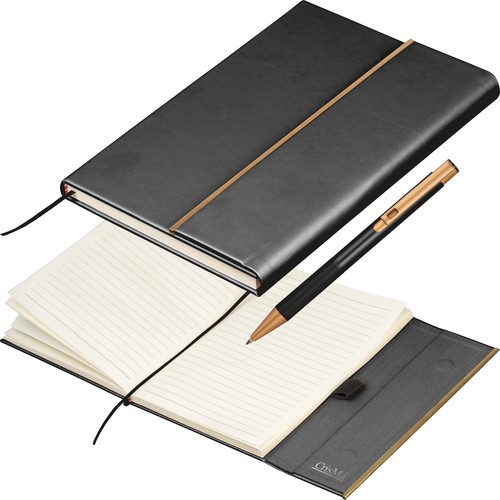 Set de carnet de notes en cuir et stylo à bille