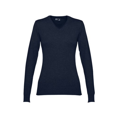 THC MILAN WOMEN. Pullover met V-hals voor dames in katoen en polyamide