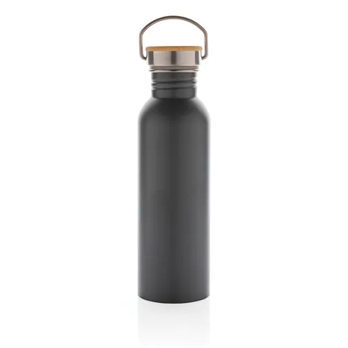 Bouteille en acier inoxydable avec couvercle en bambou Bouteille en acier inoxydable avec couvercle en bambou