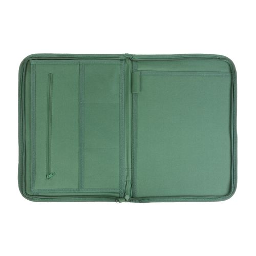 600D polyester brief folder with zip closure, 6 inside compartments