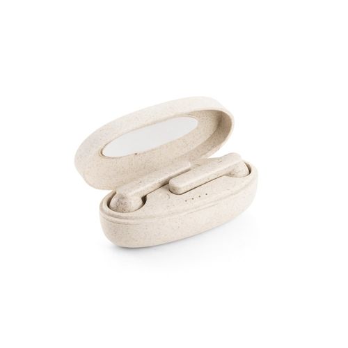 FOURIER. Wireless earphones with 3-hour battery life in wheat straw fibre and PP FOURIER. Wireless earphones with 3-hour battery life in wheat straw fibre and PP