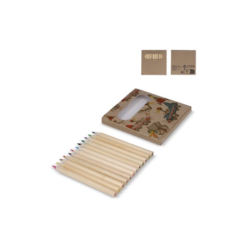 12 colouring pencils in kraft box 12 colouring pencils in kraft box