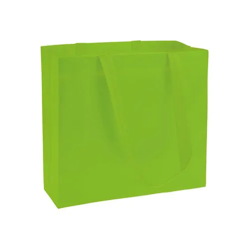 Laminated non-woven fabric shopping bag with gusset and long handles Laminated non-woven fabric shopping bag with gusset and long handles