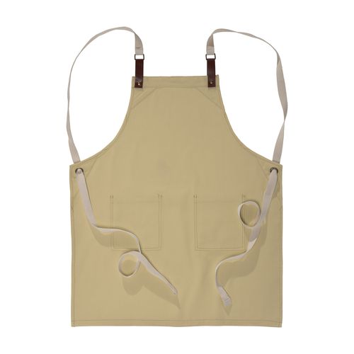 280 g/m2  cotton kitchen apron with 2 front pockets, adjustable PU straps.