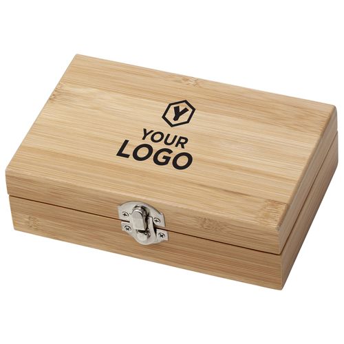 Stainless steel and bamboo wine set Leonie