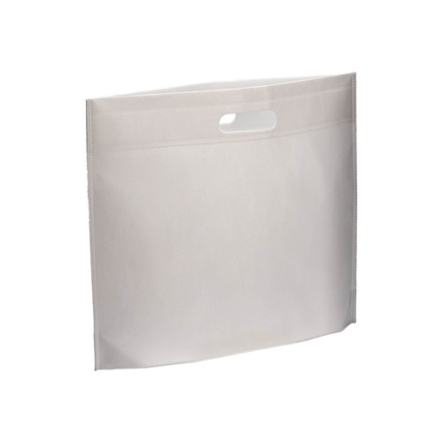 70 g/m2 R-pet heat-sealed shopping bag, die-cut handles. 70 g/m2 R-pet heat-sealed shopping bag, die-cut handles.