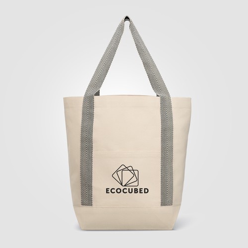 Niva 280 g/m² Tote bag en toile de coton recyclé, poche avant - 12,25 L