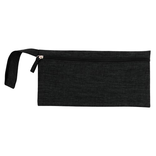 900D polyester document holder with mélange effect, convenient handle and zipper closure