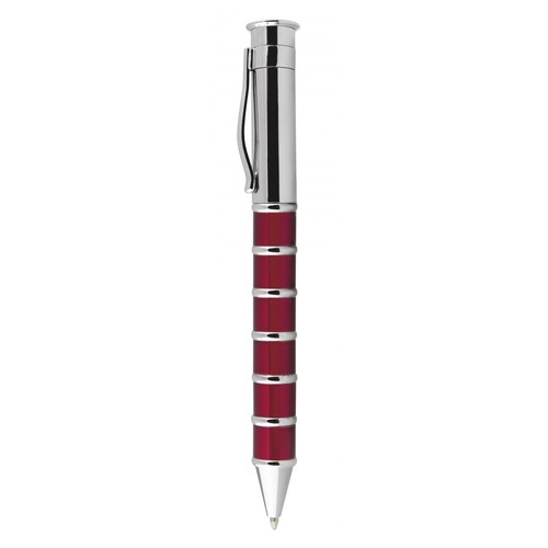 PEN WITH RINGS RED AND CHROMED PEN WITH RINGS RED AND CHROMED