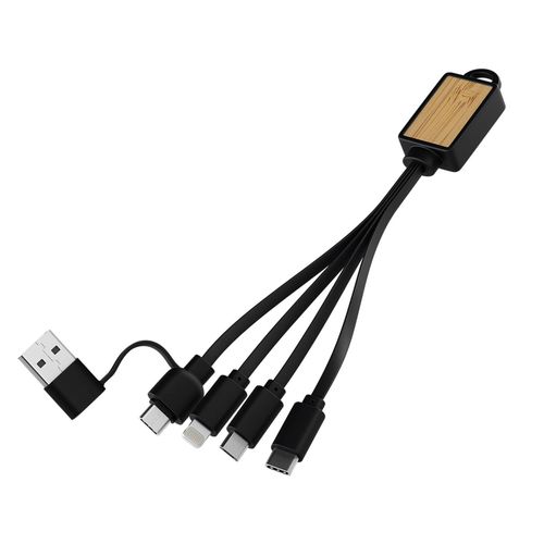 5in1 multicable in bamboo and recycled plastic - Vine