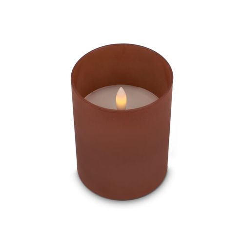 Bougie rechargeable à l'huile de cire et LED Nyelle dans un verre Bougie rechargeable à l'huile de cire et LED Nyelle dans un verre