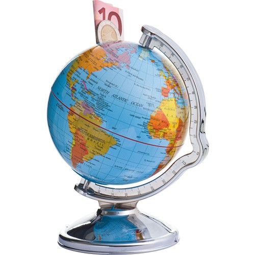Savings box in globe shape Savings box in globe shape