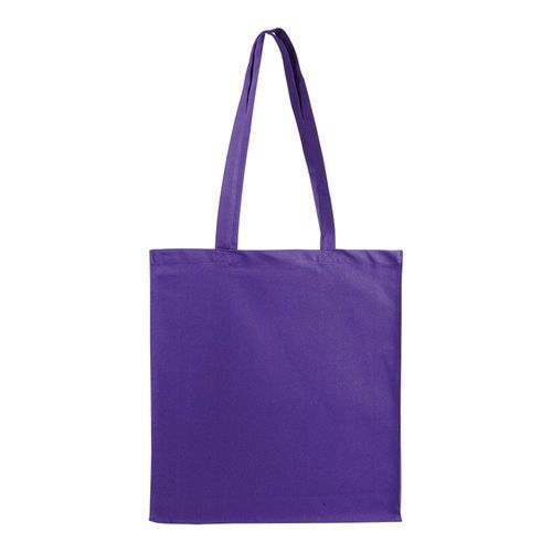 Shopper con soffietto in cotone 220 g/m2, manici lunghi Shopper con soffietto in cotone 220 g/m2, manici lunghi