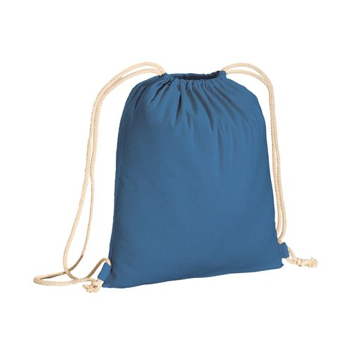 Solid-colour backpack in recycled cotton (140 g/m2). Double drawstring closure Solid-colour backpack in recycled cotton (140 g/m2). Double drawstring closure