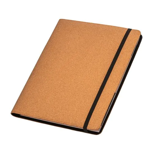 Cork A4 congress folder and organizer with elastic, with 20-sheet block