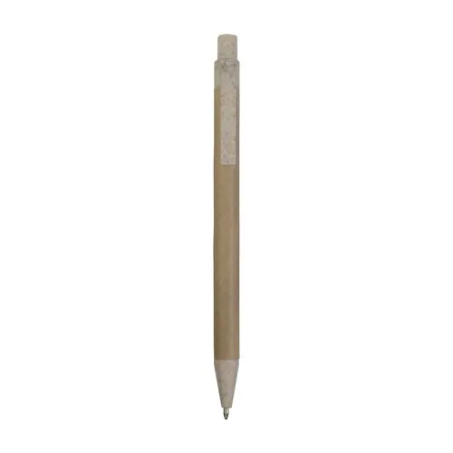 Stylo à déclic en papier recyclé avec détails en paille de blé (50%) et PP (50%)