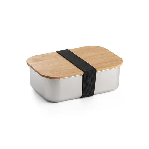 SHINO. Lunch Box. Stainless steel lunch box with bamboo lid SHINO. Lunch Box. Stainless steel lunch box with bamboo lid