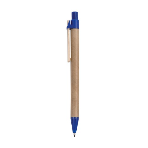 Cardboard snap pen with wooden clip
