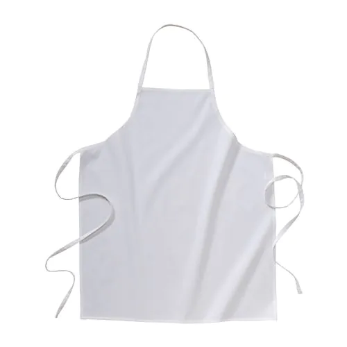 100% cotton (180 g/m2) long white cooking apron, 70 x 85cm 100% cotton (180 g/m2) long white cooking apron, 70 x 85cm