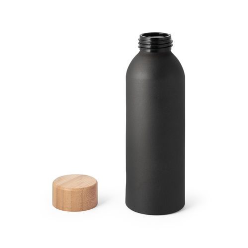 QUETA. Bouteille 550mL en aluminium avec bouchon en bambou QUETA. Bouteille 550mL en aluminium avec bouchon en bambou