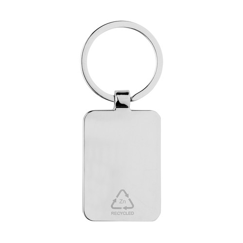 RCS recycled zinc alloy rectangle keychain with bamboo RCS recycled zinc alloy rectangle keychain with bamboo