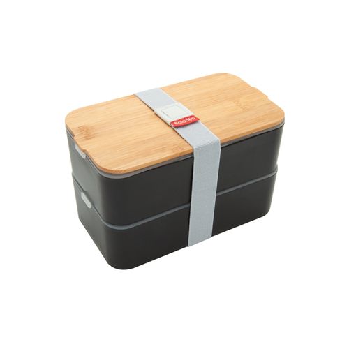 Bento 'Mihara', black, with bamboo lid