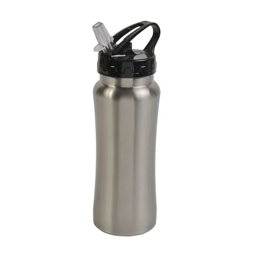 Bouteille en métal avec paille rectractable 600 ml