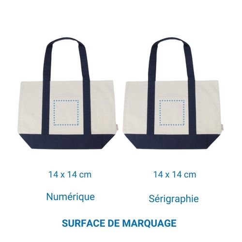 Cabas coton OXFORD recyclé - Bleu Marine Cabas coton OXFORD recyclé - Bleu Marine