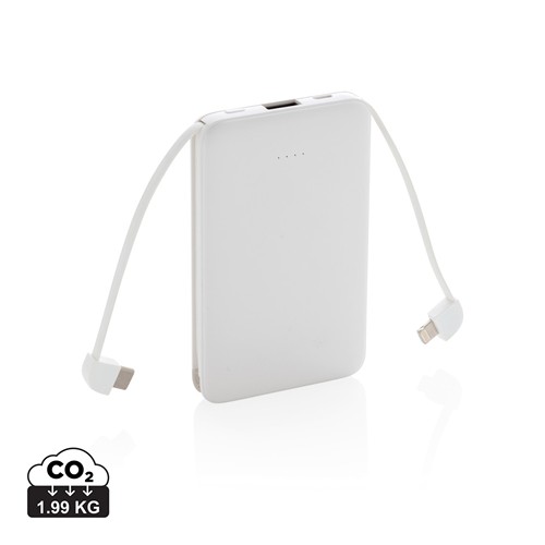 Batterie de secours 5000 mAh avec câbles intégrés