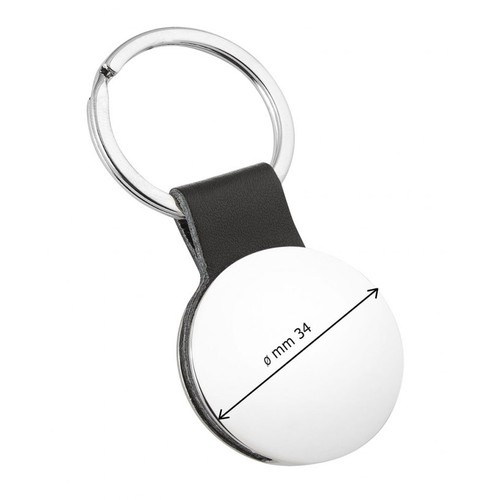 KEYCHAIN ROUND / BLACK LEATHER