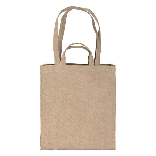 Bolsa con fuelle de algodón reciclado, 280 g/m², con doble asa.