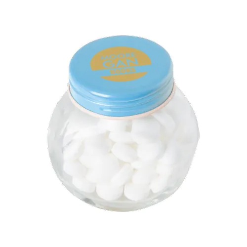 Kleine glazen pot mints