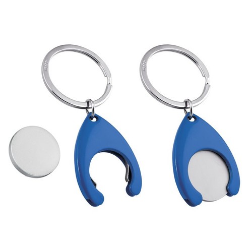 KEY CHAIN BLUE - SATIN EURO KEY CHAIN BLUE - SATIN EURO